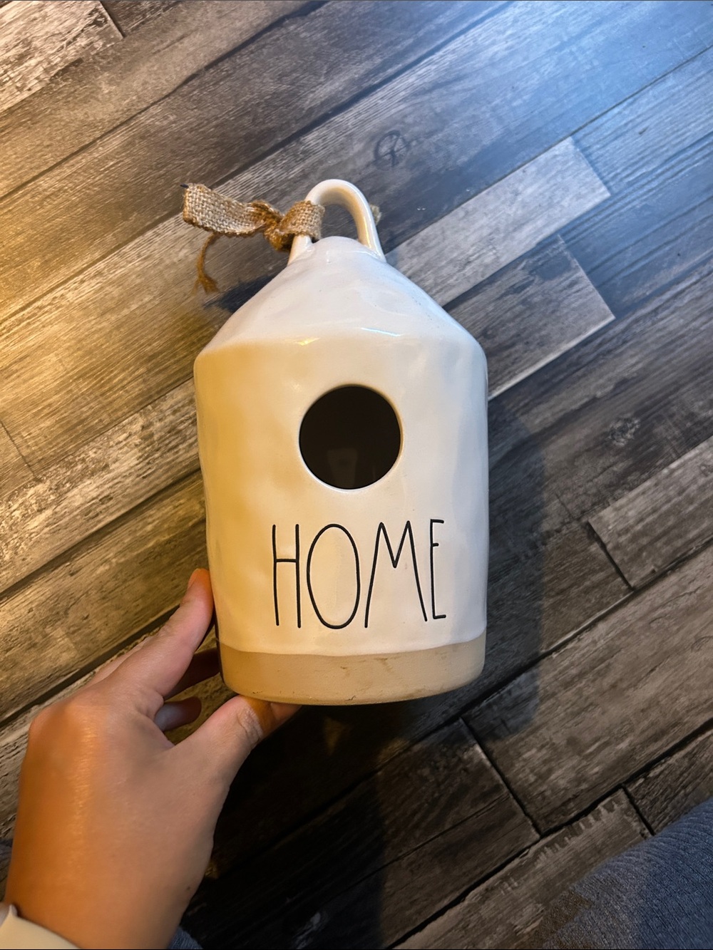 Rae Dunn White Cream 'HOME' Ceramic Birdhouse